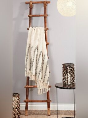 SARO LIFESTYLE Tufted Line 100% cotton Throw Blanket